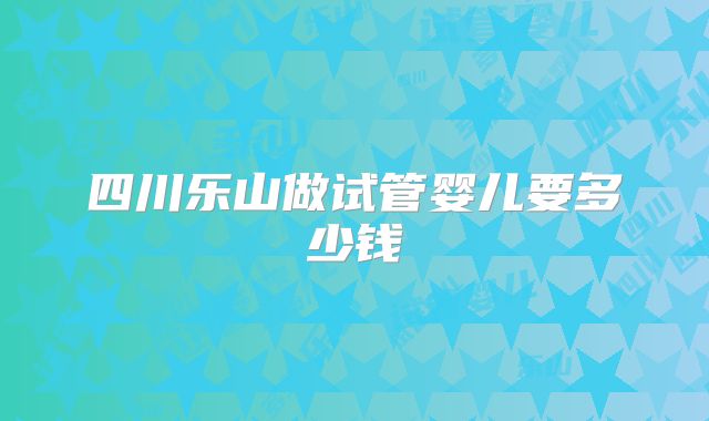 四川乐山做试管婴儿要多少钱