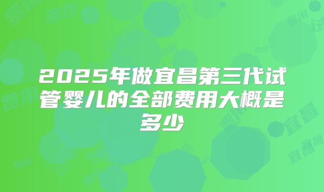 2025年做宜昌第三代试管婴儿的全部费用大概是多少