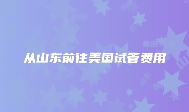 从山东前往美国试管费用
