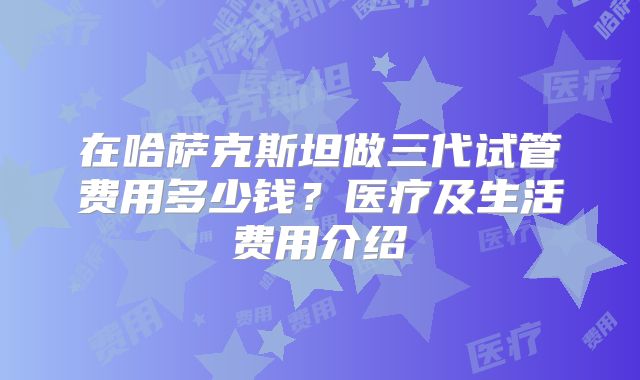 在哈萨克斯坦做三代试管费用多少钱？医疗及生活费用介绍