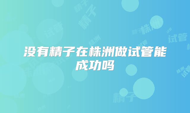 没有精子在株洲做试管能成功吗