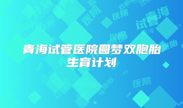 青海试管医院圆梦双胞胎生育计划