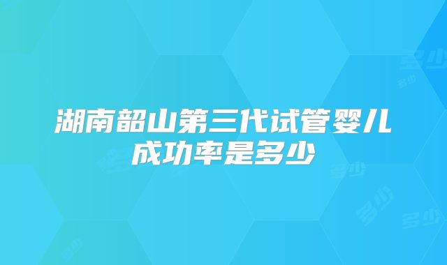 湖南韶山第三代试管婴儿成功率是多少
