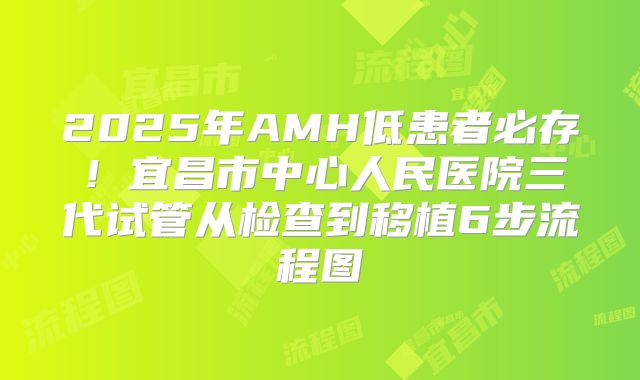 2025年AMH低患者必存！宜昌市中心人民医院三代试管从检查到移植6步流程图