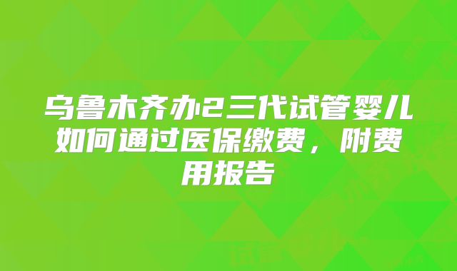 乌鲁木齐办2三代试管婴儿如何通过医保缴费，附费用报告