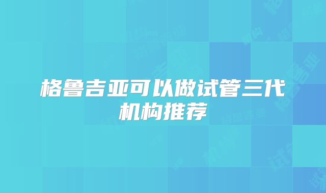 格鲁吉亚可以做试管三代机构推荐