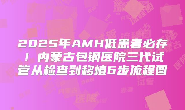 2025年AMH低患者必存!内蒙古包钢医院三代试管从检查到移植6步流程图