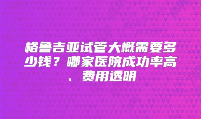 格鲁吉亚试管大概需要多少钱?哪家医院成功率高、费用透明