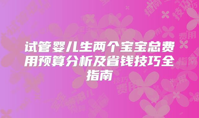 试管婴儿生两个宝宝总费用预算分析及省钱技巧全指南