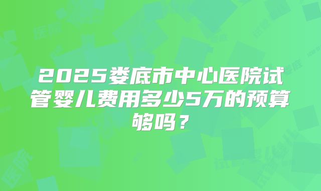2025娄底市中心医院试管婴儿费用多少5万的预算够吗？