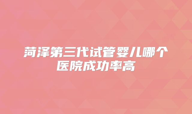 菏泽第三代试管婴儿哪个医院成功率高