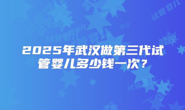 2025年武汉做第三代试管婴儿多少钱一次？
