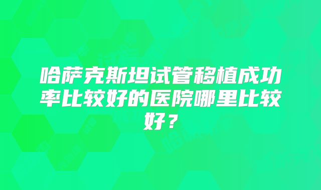 哈萨克斯坦试管移植成功率比较好的医院哪里比较好?