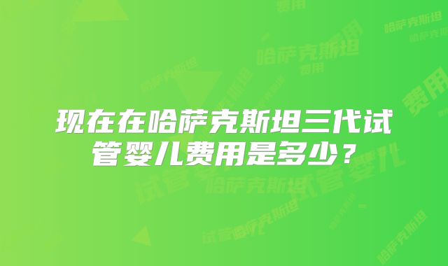 现在在哈萨克斯坦三代试管婴儿费用是多少?