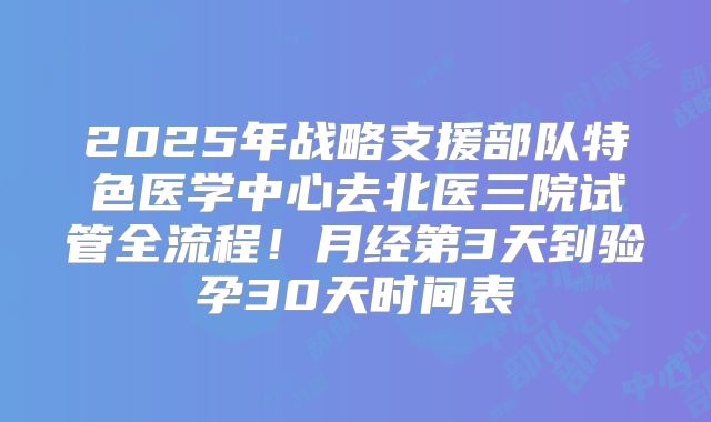 2025年战略支援部队特色医学中心去北医三院试管全流程!月经第3天到验孕30天时间表