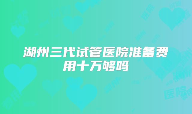 湖州三代试管医院准备费用十万够吗