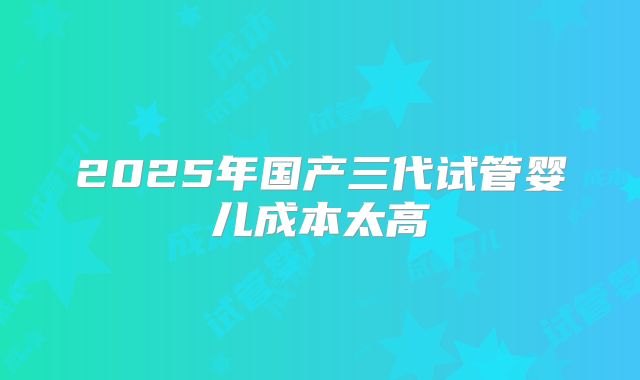 2025年国产三代试管婴儿成本太高