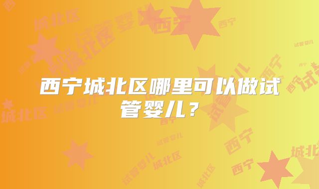 西宁城北区哪里可以做试管婴儿?