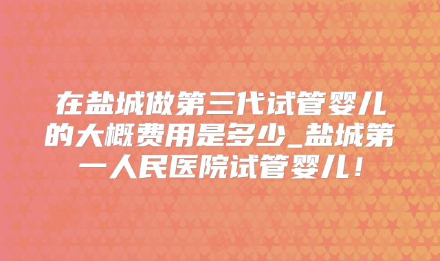 在盐城做第三代试管婴儿的大概费用是多少_盐城第一人民医院试管婴儿!