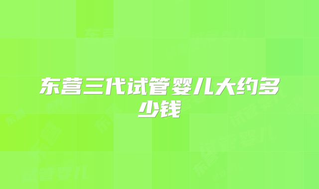 东营三代试管婴儿大约多少钱