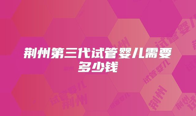 荆州第三代试管婴儿需要多少钱