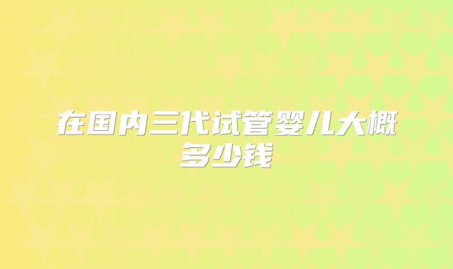 在国内三代试管婴儿大概多少钱
