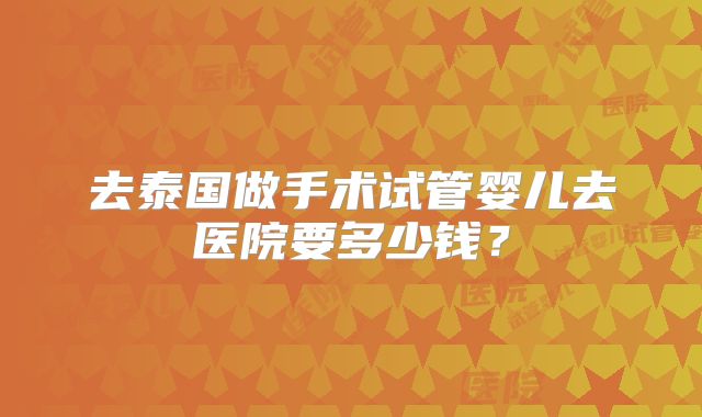 去泰国做手术试管婴儿去医院要多少钱？