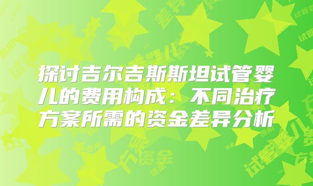 探讨吉尔吉斯斯坦试管婴儿的费用构成：不同治疗方案所需的资金差异分析