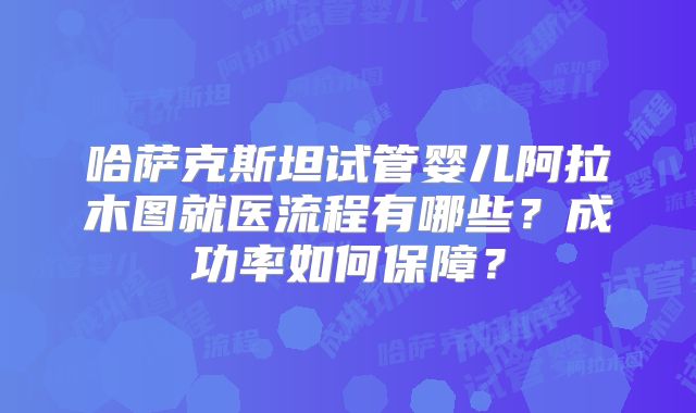 哈萨克斯坦试管婴儿阿拉木图就医流程有哪些?成功率如何保障?