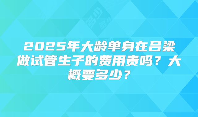 2025年大龄单身在吕梁做试管生子的费用贵吗?大概要多少?
