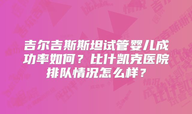 吉尔吉斯斯坦试管婴儿成功率如何?比什凯克医院排队情况怎么样?
