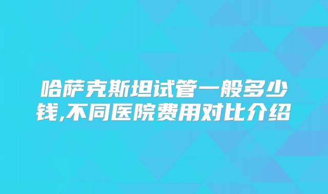 哈萨克斯坦试管一般多少钱,不同医院费用对比介绍