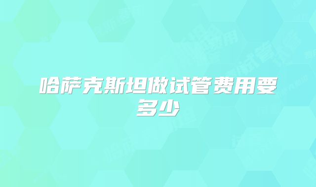 哈萨克斯坦做试管费用要多少