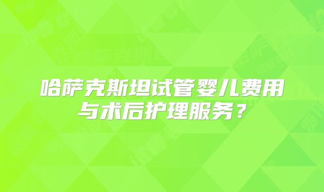 哈萨克斯坦试管婴儿费用与术后护理服务？