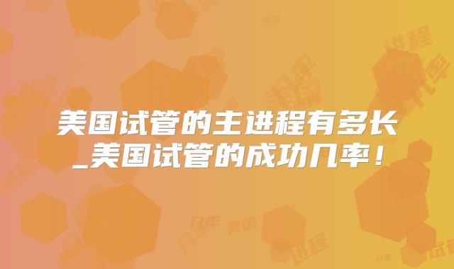 美国试管的主进程有多长_美国试管的成功几率！