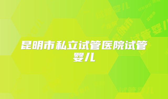 昆明市私立试管医院试管婴儿