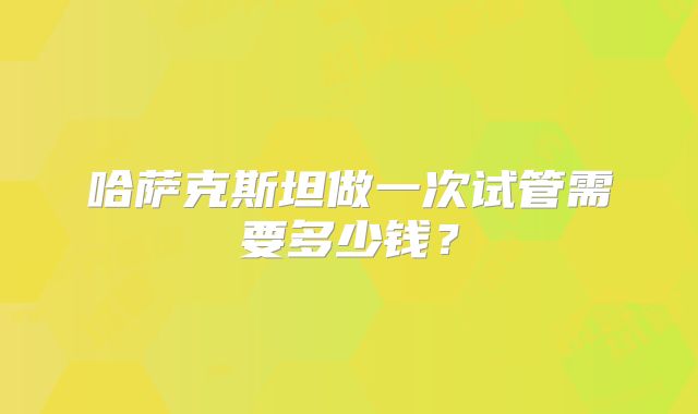 哈萨克斯坦做一次试管需要多少钱?