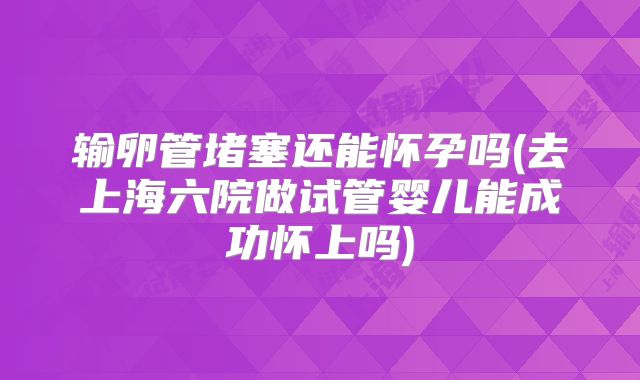输卵管堵塞还能怀孕吗(去上海六院做试管婴儿能成功怀上吗)