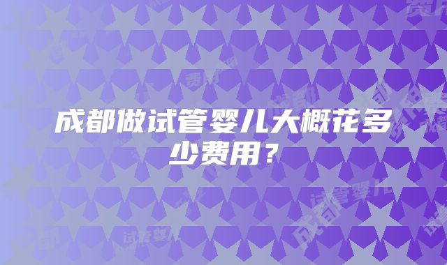 成都做试管婴儿大概花多少费用？