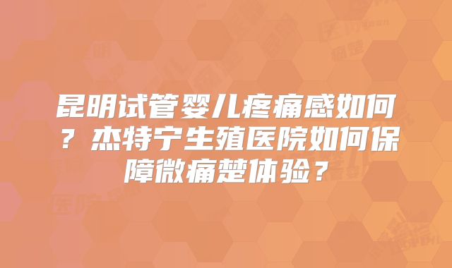昆明试管婴儿疼痛感如何?杰特宁生殖医院如何保障微痛楚体验?