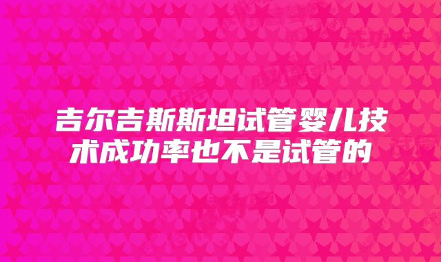 吉尔吉斯斯坦试管婴儿技术成功率也不是试管的
