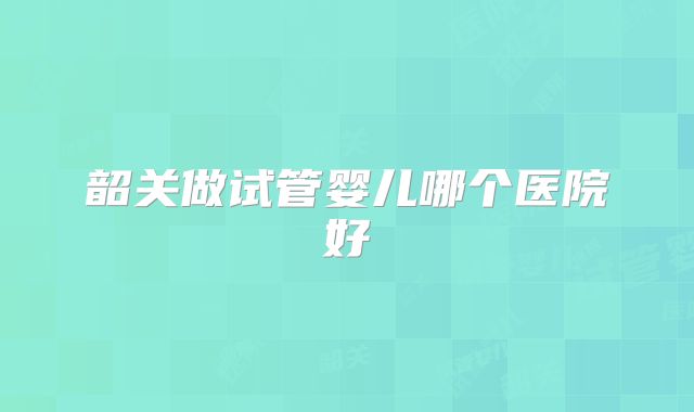 韶关做试管婴儿哪个医院好