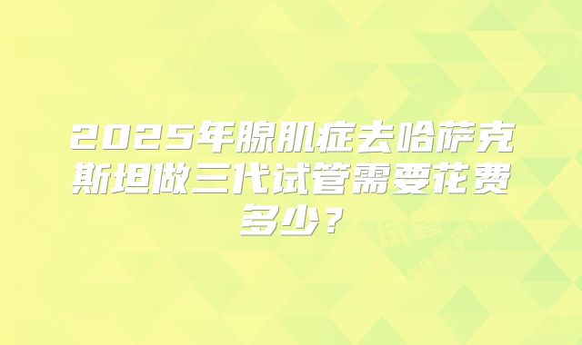2025年腺肌症去哈萨克斯坦做三代试管需要花费多少？