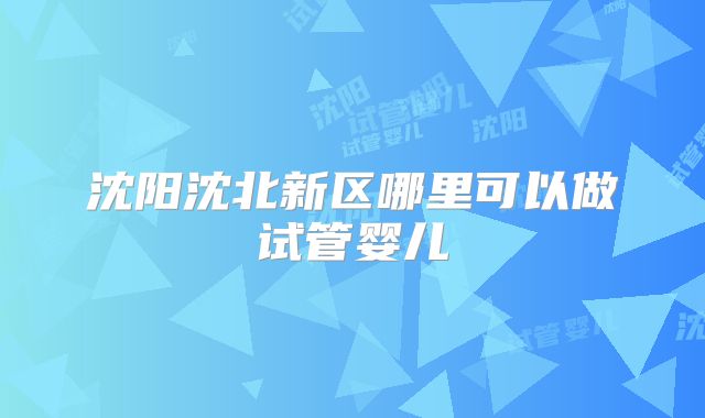 沈阳沈北新区哪里可以做试管婴儿