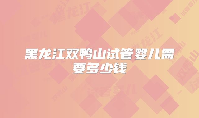 黑龙江双鸭山试管婴儿需要多少钱