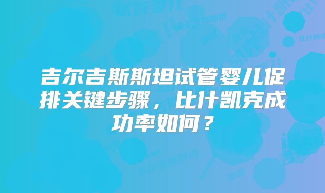 吉尔吉斯斯坦试管婴儿促排关键步骤，比什凯克成功率如何？