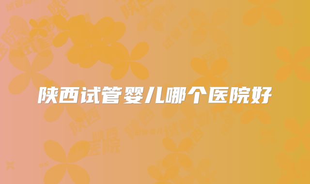 陕西试管婴儿哪个医院好