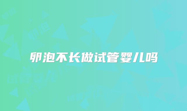 卵泡不长做试管婴儿吗