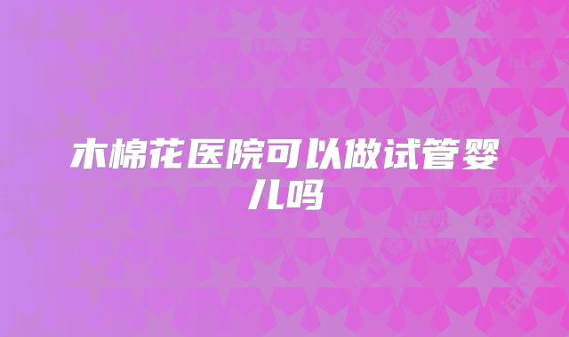 木棉花医院可以做试管婴儿吗