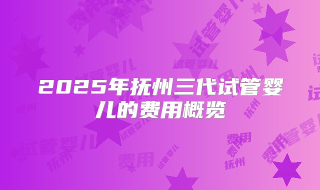 2025年抚州三代试管婴儿的费用概览